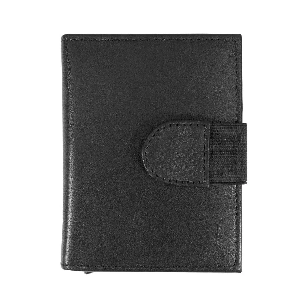 GENUINE LEATHER Automatic POP-UP Credit Card Holder with RFID Blocking